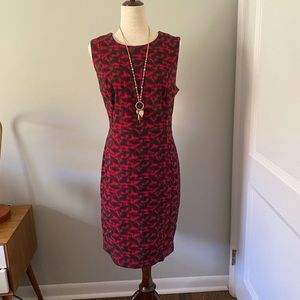 Calvin Klein black and red sheath dress